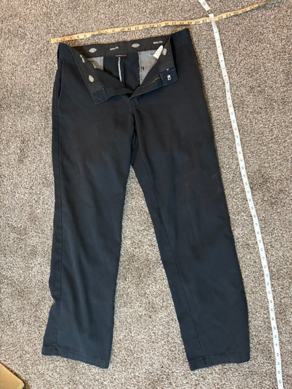 Dickies Flex Slim Fit Black Work Pants 34x32
